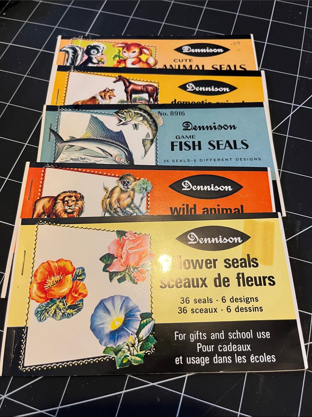 Vintage Dennison Seals Lot of 5 Incomplete Booklets